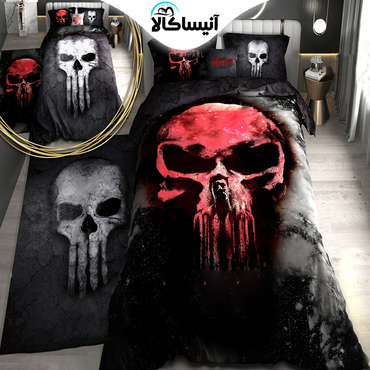 روتختی دو نفره پارلاک طرح اسکلت کد 250