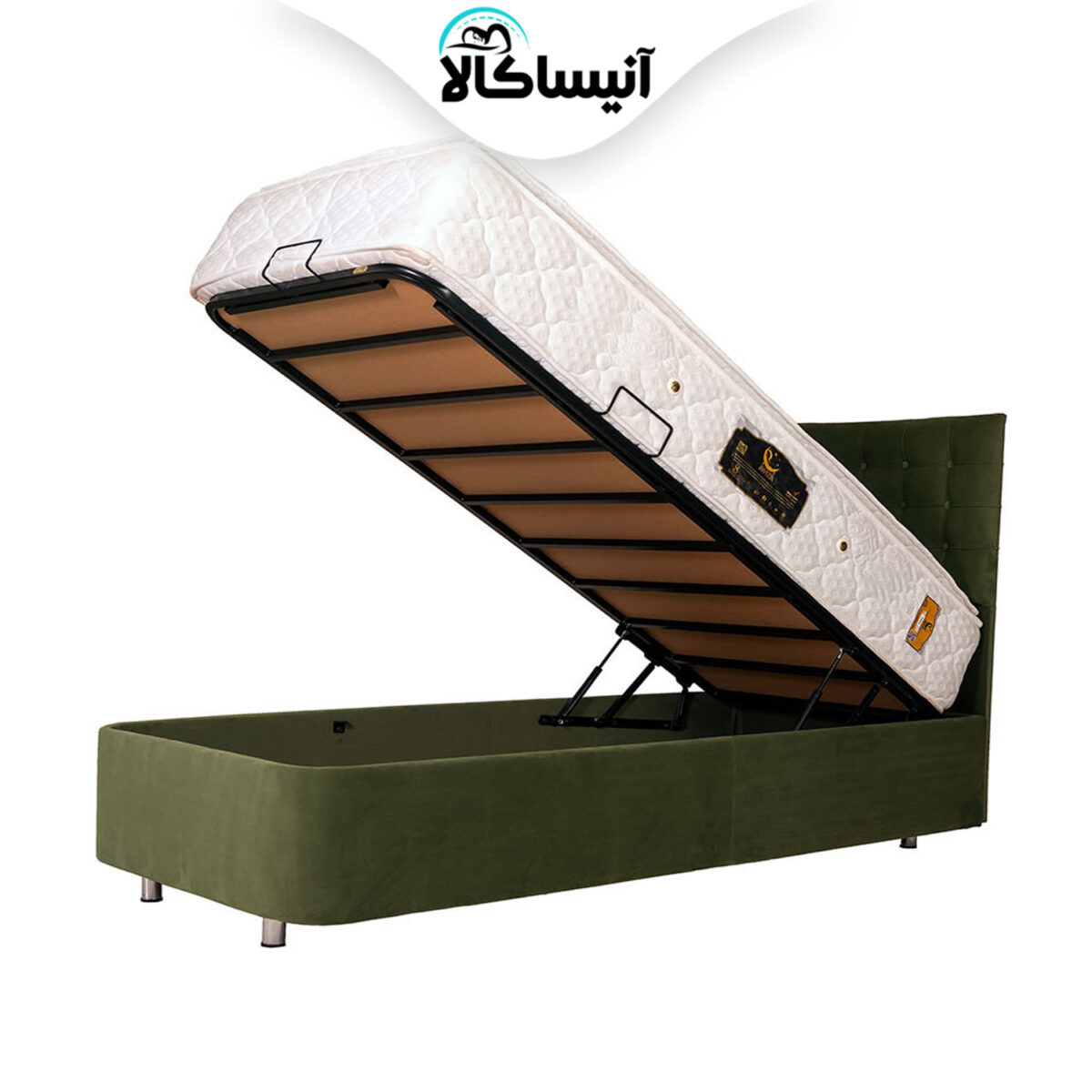 تخت باکس فلزی جک دار رویال اصل دونفره سایز 200×160 سانتی متر بهمراه تاج (ارسال رایگان) - تصویر 3