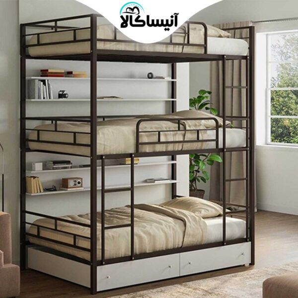 تخت‌ خواب فلزی سه‌ طبقه آنیسا مدل A30 (ارسال رایگان)