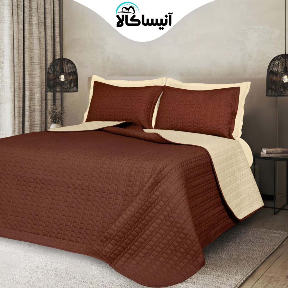 سرویس روتختی دو نفره 6 تکه آیدین مدل گیسو