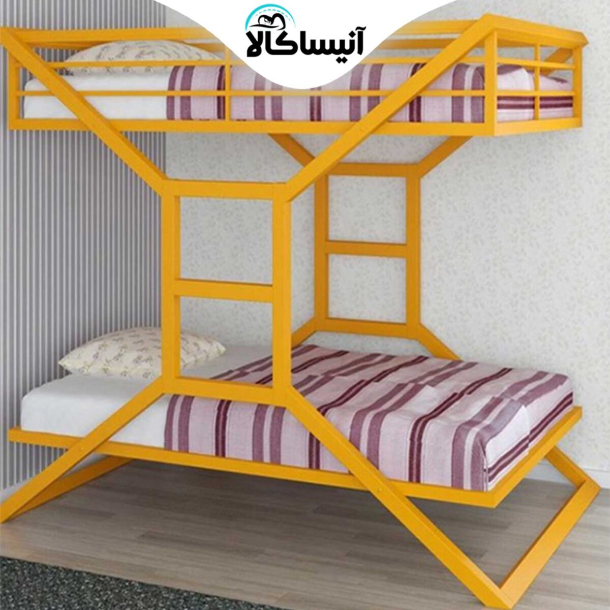 تخت خواب فلزی دو طبقه DS مدل S12