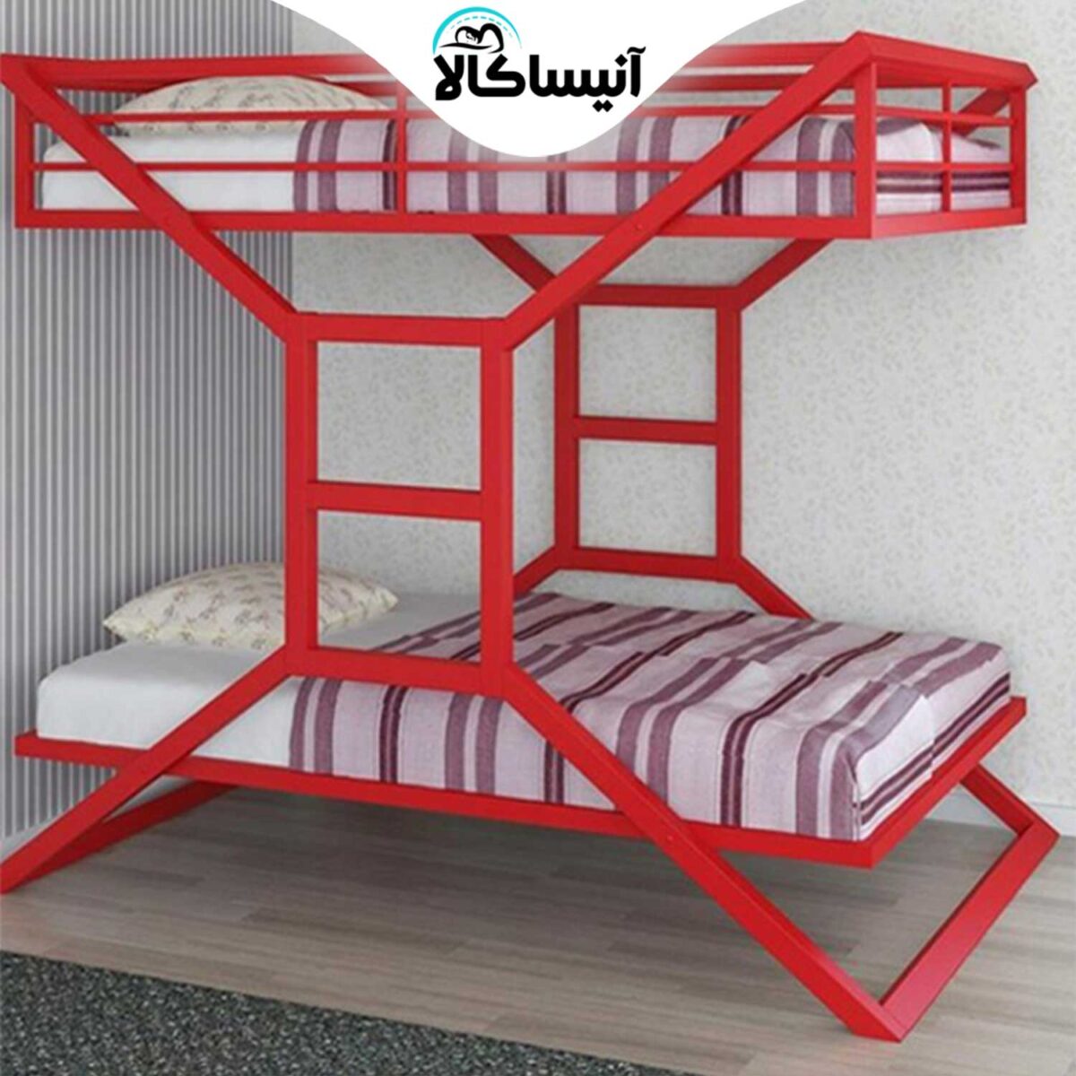 تخت خواب فلزی دو طبقه DS مدل S12