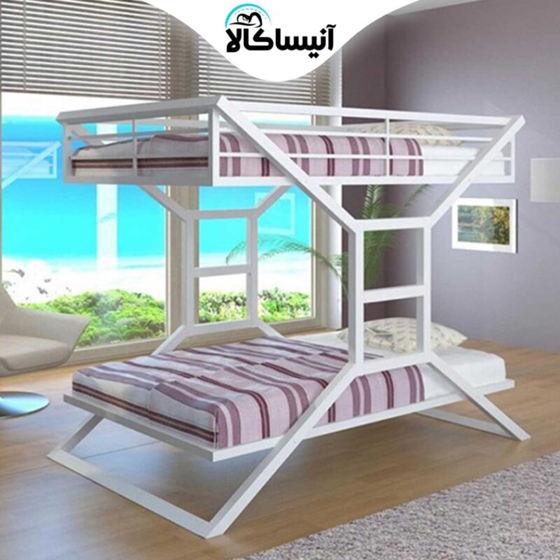 تخت خواب فلزی دو طبقه DS مدل S12