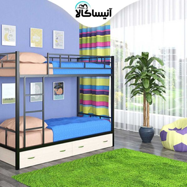 تخت خواب فلزی دو طبقه DS مدل S16