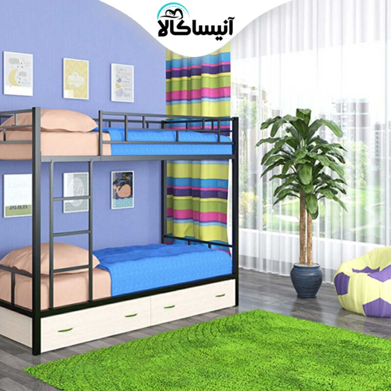تخت خواب فلزی دو طبقه DS مدل S16