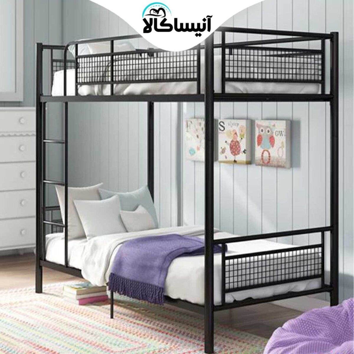تخت خواب فلزی دو طبقه DS مدل S20