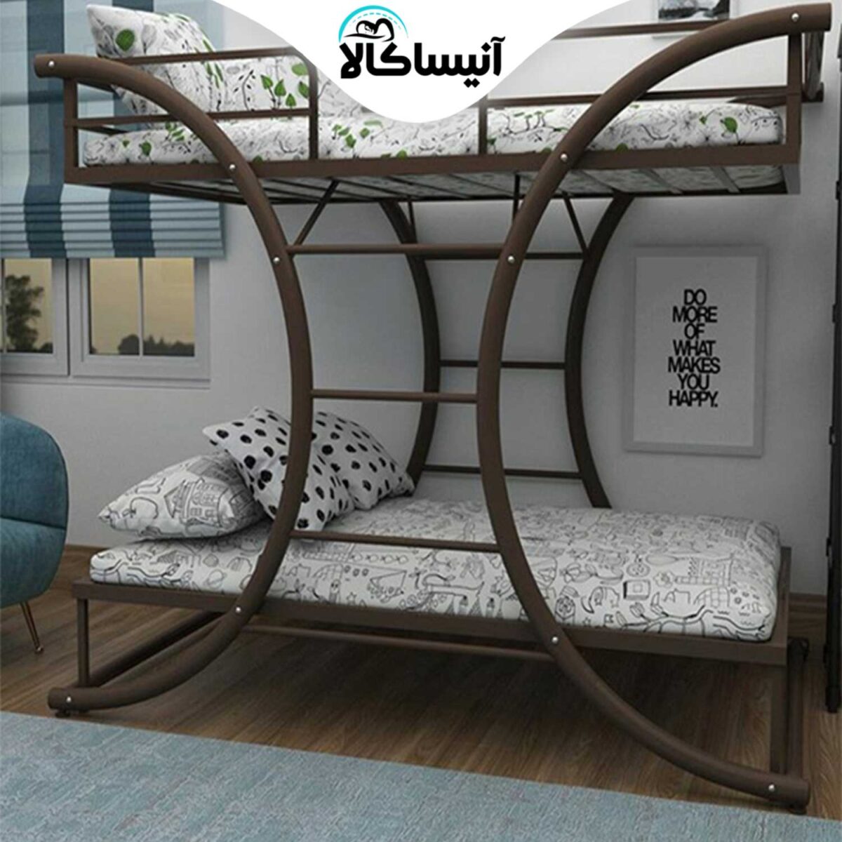 تخت خواب فلزی دو طبقه آنیسا مدل S80 (ارسال رایگان) - تصویر 2
