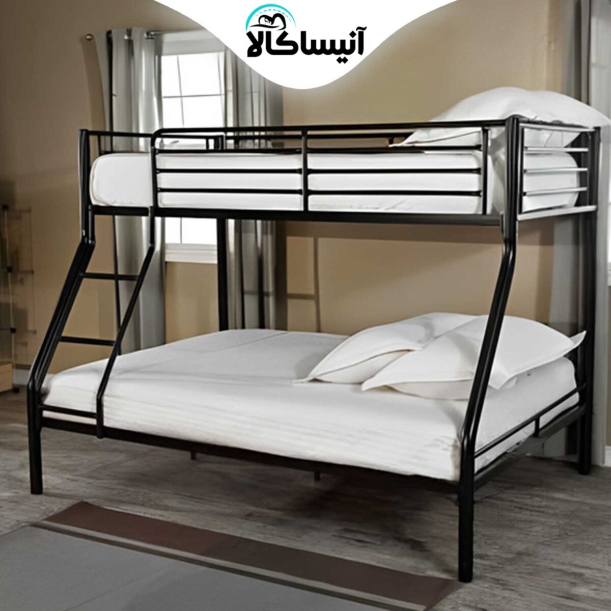 تخت خواب فلزی دو طبقه آنیسا مدل S90 (ارسال رایگان) - تصویر 2