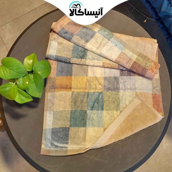 حوله دستی برق لامع مدل جونیور طرح چهارخونه (ارسال رایگان)