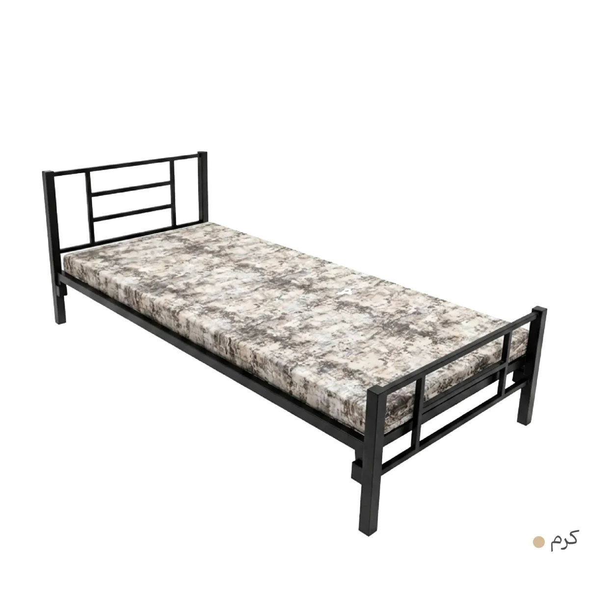 تخت خواب فلزی یکنفره مدل AF01 سایز 200×90 سانتی متر همراه با تشک طبی - تصویر 6
