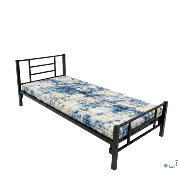 تخت خواب فلزی یکنفره مدل AF01 سایز 200×90 سانتی متر همراه با تشک طبی